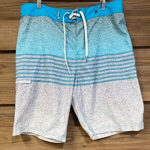 Hurley Men's Aqua and Gray Board Shorts